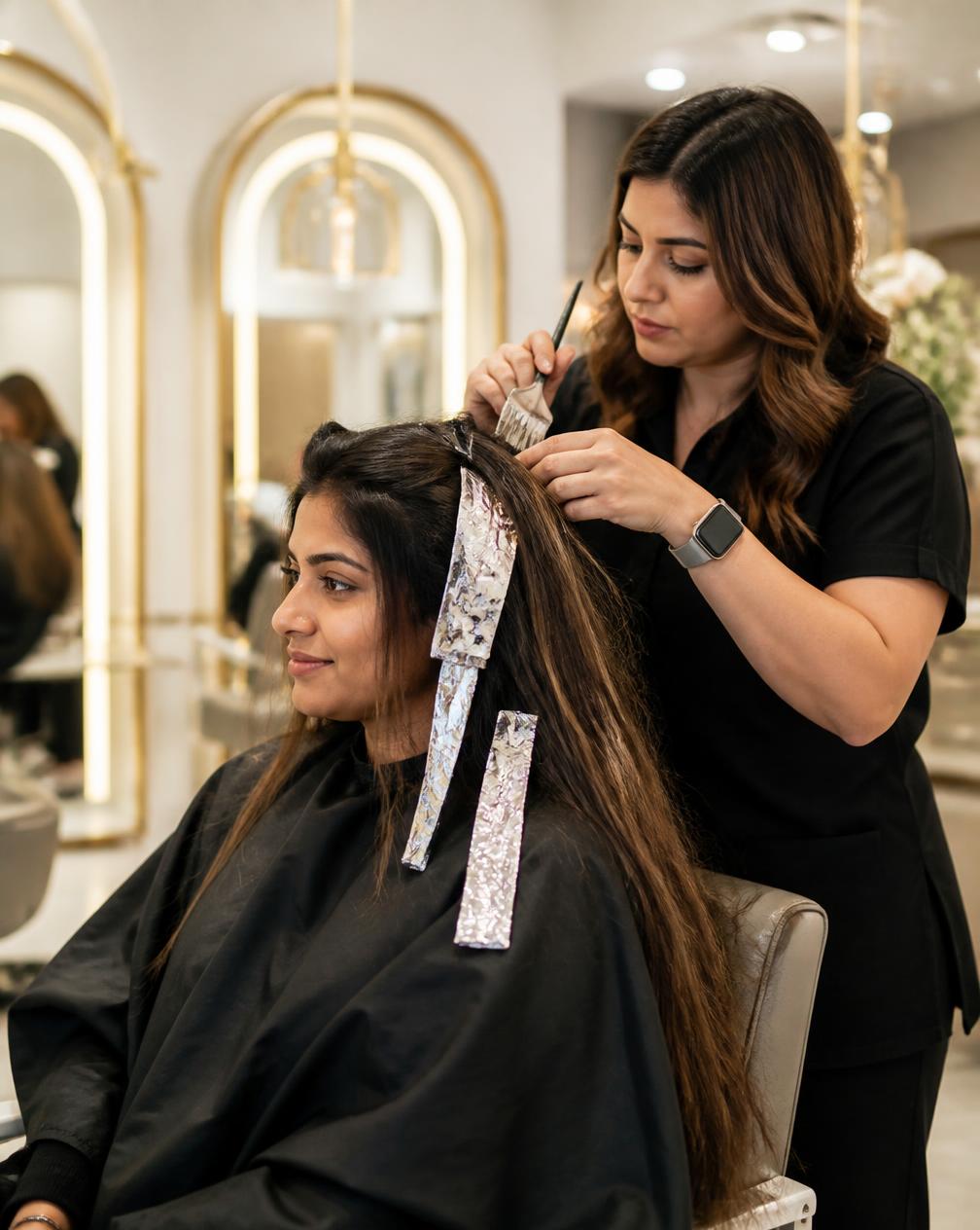 Hair colouring with foils at Image hair salon in Kolhapur